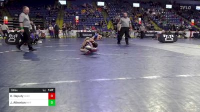 55 lbs Semifinal - Kohyn Deputy, Chestnut Ridge vs Jase Atherton, Mifflin County