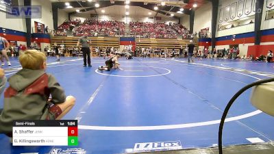 80 lbs Semifinal - Abe Shaffer, Jenks Trojan Wrestling Club vs Gunner Killingsworth, Honey Badgers Wrestling Club