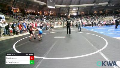 46 lbs Round Of 32 - Dugan Allen, Barnsdall Youth Wrestling vs Colt Toppings, Smith Wrestling Academy