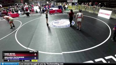 122 lbs Quarterfinal - Sage Reyes, JG Takedown Club vs Breanna Packheiser, Golden Tribe Wrestling