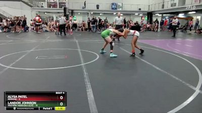 88 lbs Round 1 (10 Team) - Landon Johnson, Western Nebraska Elite vs ALYSA PATEL, RedNose