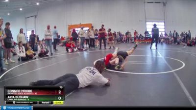 70 lbs Semis (4 Team) - Connor Moore, Palmetto State Academy vs Aria Bushaw, Carolina Reapers