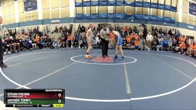 106 lbs Quarters & Wb (16 Team) - Hayden Tomey, Greenfield Central vs Ethan Poling, Columbus East