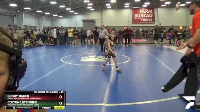 45 lbs Cons. Round 3 - Colton Letennier, Williamsburg Wrestling Club vs Brody Bauer, Smith Mountain Lake Wrestling