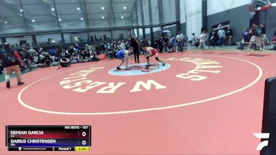 157 lbs Champ. Round 1 - Demian Garcia, CA vs Darius Christensen, WA