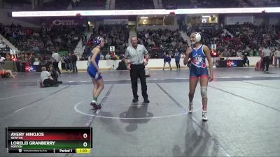 115 lbs Quarterfinal - Avery Hinojos, Newton vs Lorelei Granberry, Norton