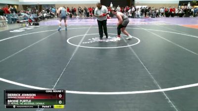 215 lbs Cons. Round 1 - Derrick Johnson, Shawnee Mission West HS vs Brodie Purtle, St. Michael The Archangel Catholic