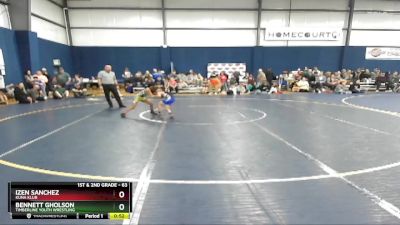 63 lbs Cons. Round 3 - Bennett Gholson, Timberline Youth Wrestling vs Izen Sanchez, Kuna Klub