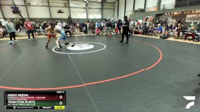 152 lbs Champ. Round 1 - Anish Neema, Community Youth Center - Concord Campus Wrestling vs Tennyson Kurtz, All-Phase Wrestling Club