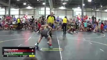 91 lbs Round 3 (6 Team) - Dallas Rosenbarger, Indiana Outlaws vs Weston Porter, Team Iowa Blue