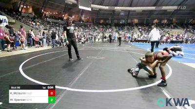 60 lbs Quarterfinal - Kadan Mclaurin, Tulsa North Mabee Stampede vs Maddix Spencer, Keystone Wrestling Club