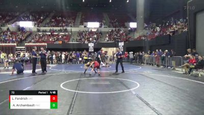 73 lbs Quarterfinal - Adlee Archambault, Poplar Wrestling Club vs Leimana Fandrich, Lockwood Wrestling Club