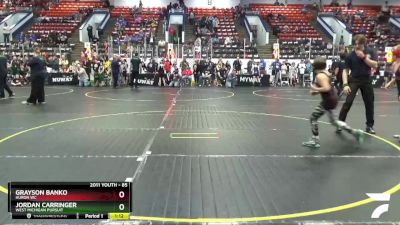 85 lbs Cons. Round 4 - Grayson Banko, Huron WC vs Jordan Carringer, West Michigan Pursuit