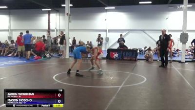 119 lbs Semis & 1st Wrestleback (8 Team) - Jaxon Workman, Michigan vs Mason Moscho, Minnesota Red