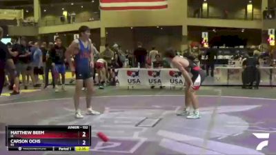 132 lbs Quarterfinal - Matthew Beem, IA vs Carson Ochs, KS