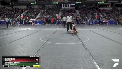 70 lbs Semifinal - Blake Eck, Brawlers vs Jaxon Kliefoth, Kansas Young Guns