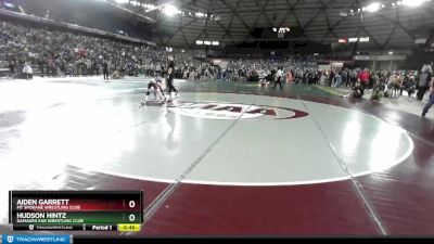 74 lbs Champ. Round 2 - Aiden Garrett, Mt Spokane Wrestling Club vs Hudson Hintz, Damaged Ear Wrestling Club