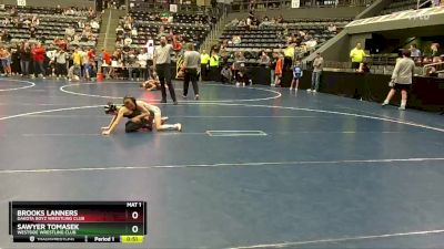 55 lbs Champ. Round 2 - Brooks Lanners, Dakota Boyz Wrestling Club vs Sawyer Tomasek, Westside Wrestling Club