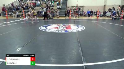 90 lbs Cons. Round 1 - Tucker Johnson, A.C.G.C. Falcons vs Owen Claflin, Northwestern Tigers