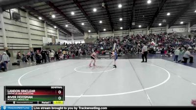 105 lbs Semifinal - River Moosman, Pleasant Grove/TUG vs Landon Sinclear, Uintah Jr High Wrestling