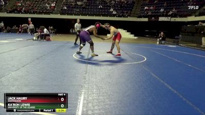 285 lbs Cons. Round 5 - Jack Haury, Huntingdon vs Ka`Ron Lewis, University Of The Ozarks