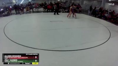 193 lbs 1st Place Match - Allisen Edwards, Grand Island Legacy Girls Wrestling Club vs Macy Barber, Nebraska Wrestling Academy