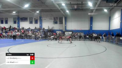 170 lbs Consi Of 8 #2 - Jonah Ginsberg, Wellesley vs Aman Khalil, Brockton