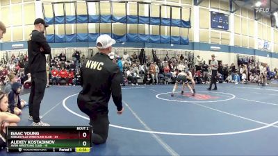 90 lbs Round 1 (4 Team) - Isaac Young, Noblesville Wrestling Club vs Alexey Kostadinov, Avon Wrestling Club