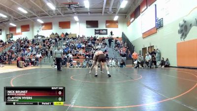 150 lbs Quarterfinal - Nick Brunst, Buckeye (Medina) vs Clayton Myers, Cambridge