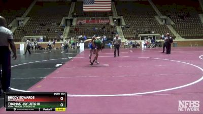 126 lbs Semifinal - Brody Edwards, Beauregard HS vs Thomas `Jay` Zito III, John Carroll Catholic HS