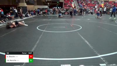 130 lbs Quarterfinal - Maverick Renville, Augusta Wrestling Club vs Eddie Shevlin, CWO