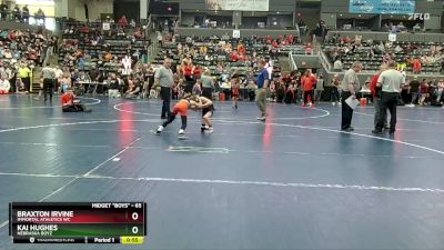 65 lbs 2nd Place Match - Braxton Irvine, Immortal Athletics WC vs Kai Hughes, Nebraska Boyz