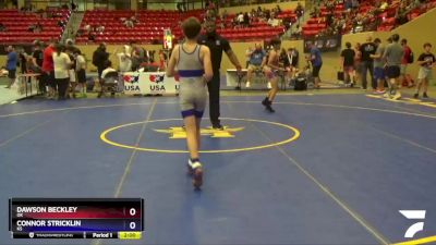 86 lbs Quarterfinal - Dawson Beckley, OK vs Connor Stricklin, KS