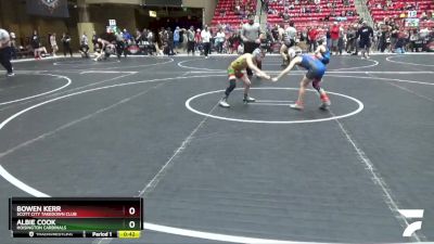 70 lbs Cons. Semi - Albie Cook, Hoisington Cardinals vs Bowen Kerr, Scott City Takedown Club