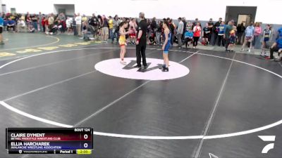 101 lbs Round 1 - Claire Dyment, Bethel Freestyle Wrestling Club vs Ellia Harcharek, Avalanche Wrestling Association