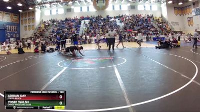 120 lbs Cons. Round 4 - Adrian Day, Cocoa Beach vs Yosef Walsh, Canes Wrestling Club