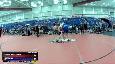 285 lbs Cons. Round 3 - Caden Wetherell, IA vs Luke Cox, OH