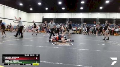 150 lbs Quarterfinal - Mason Wilson, Southern Wolves vs Keegan Kinsey, Carter Wrestling Academy