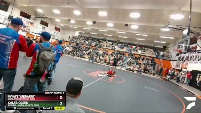 71 lbs Champ. Round 1 - Caleb Olsen, Greybull Basin Athletic Club vs Wyatt Ysebaert, Worland Wrestling Club