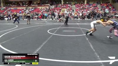 85 lbs Quarterfinal - Kai Weiss, Team Hammer Wrestling Academy vs Dayne Schoenberger, WaKeeney Wrestling Club