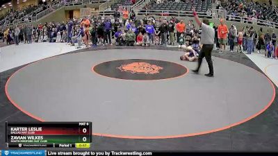 82 lbs Cons. Round 4 - Zavian Wilkes, South Medford Mat Club vs Karter Leslie, Dallas Mat Club