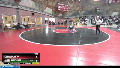 125 lbs Quarterfinal - Carlos Garcia, Cerritos College vs Jacob Benavidez, Rio Hondo