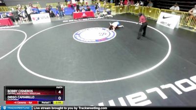 120 lbs Cons. Semi - Bobby Cisneros, Central High School Wrestling vs Diego Camarillo, California