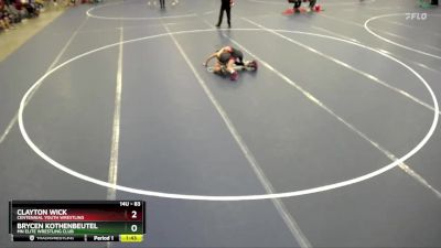 83 lbs Quarterfinal - Clayton Wick, Centennial Youth Wrestling vs Brycen Kothenbeutel, MN Elite Wrestling Club