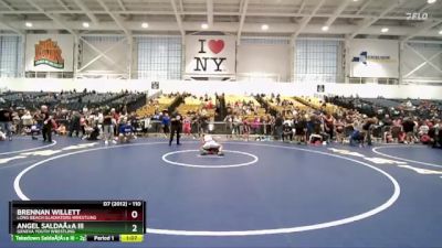 110 lbs Champ. Round 2 - Angel SaldaÃ±a Iii, Geneva Youth Wrestling vs Brennan Willett, Long Beach Gladiators Wrestling