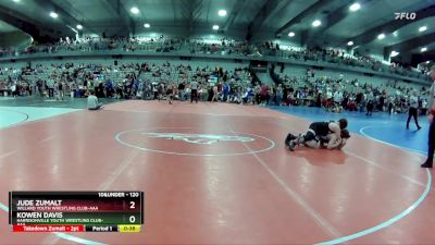 120 lbs Cons. Round 4 - Kowen Davis, Harrisonville Youth Wrestling Club-AAA vs Jude Zumalt, Willard Youth Wrestling Club-AAA