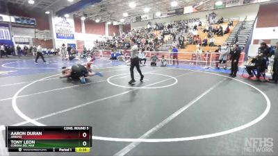 220 lbs Cons. Round 5 - Tony Leon, Corona Del Mar vs Aaron Duran, Arroyo