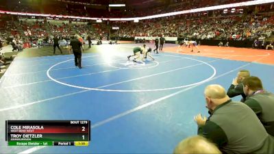 D1-285 lbs Semifinal - Cole Mirasola, West Bend West vs Troy Dietzler, Ashwaubenon