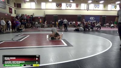 132 lbs Semifinal - Kaiden Dietzenbach, Burlington Notre Dame vs Ryan Rider, Carlisle