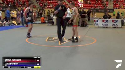 120 lbs Champ. Round 1 - Brock Johnson, KS vs Luke Borror, OK